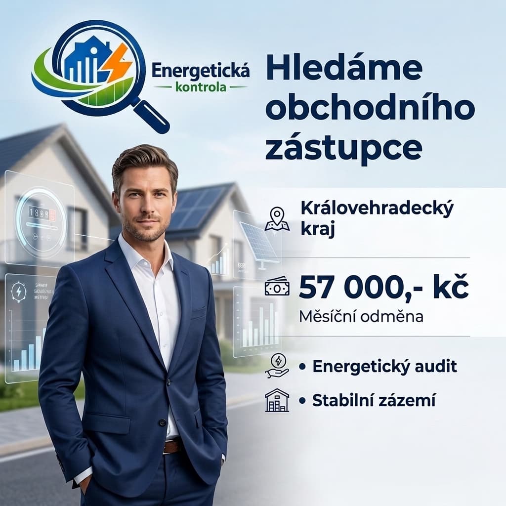 Hledáme obchodního zástupce pro Královéhradecký kraj — měsíční odměna 57 000 Kč